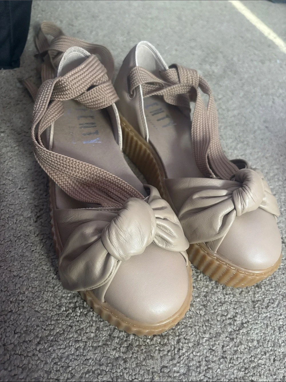 Platform Knot Espadrille Sandals in Taupe